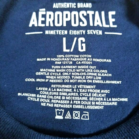 AEROPOSTALE MENS/WOMEN'S BLUE GRAPHIC T-SHIRT SIZE L - Picture 3 of 6